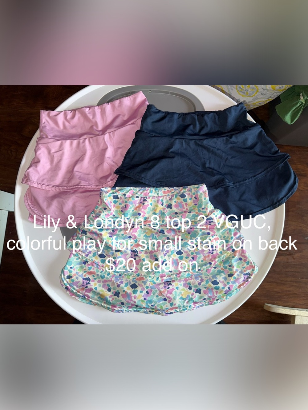 Girls' Multicolor, Pink & Navy Skorted Shorts -